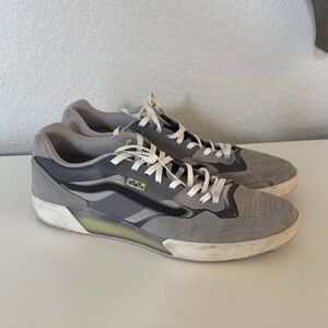 Vans Men's Gray Suede & Mesh Low-Top Sneakers with White Laces